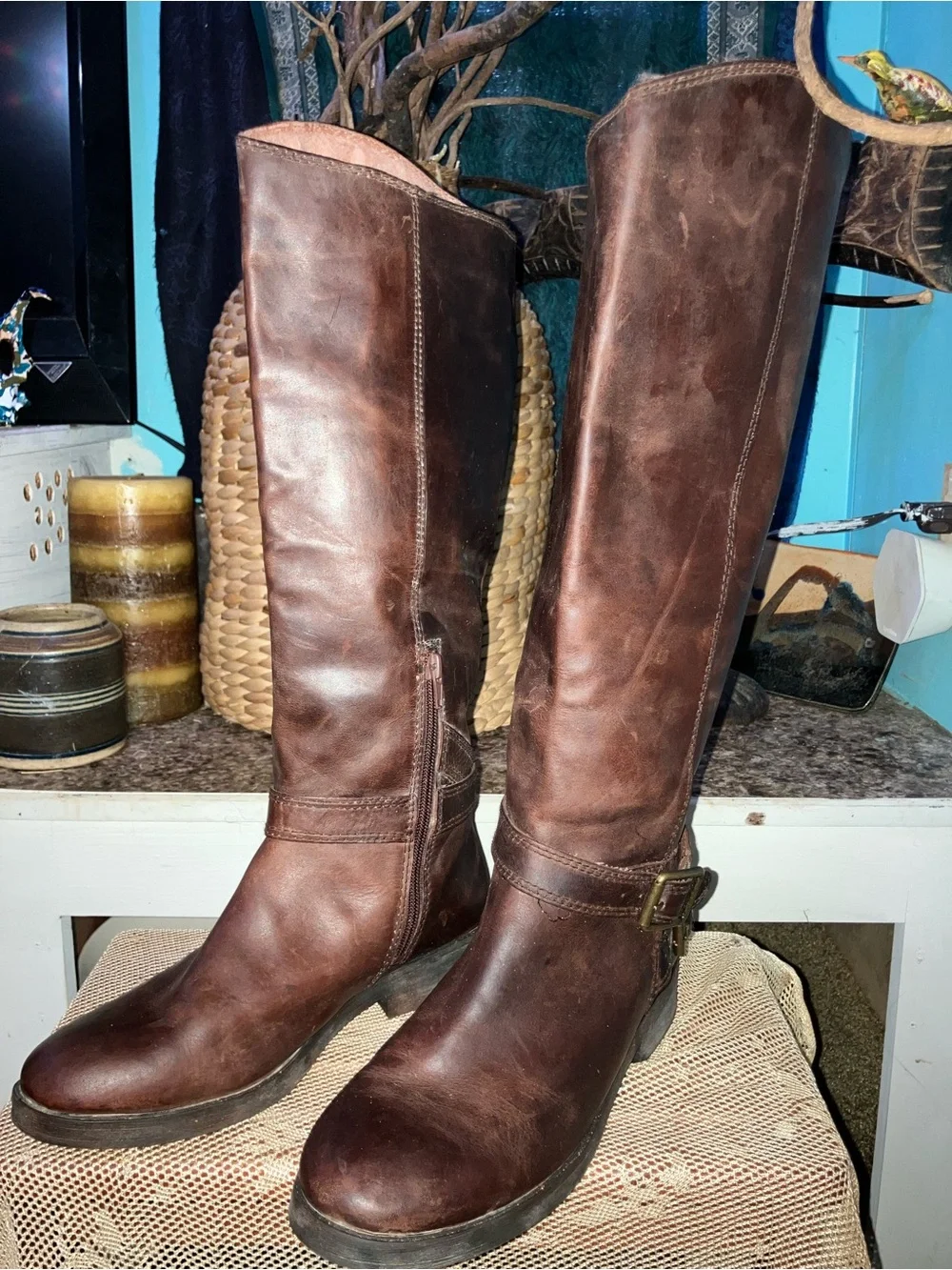 Lucky Brand Women's Tall Brown Leather Over-the-Knee Boots